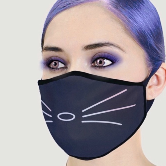 Available Now! Kitty Whiskers Washable Face Mask - Picture 5 of 9